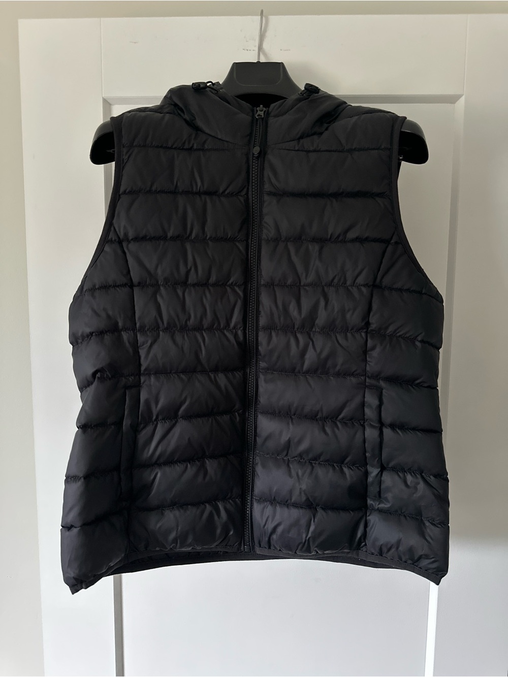 Black Hooded Puffer Vest